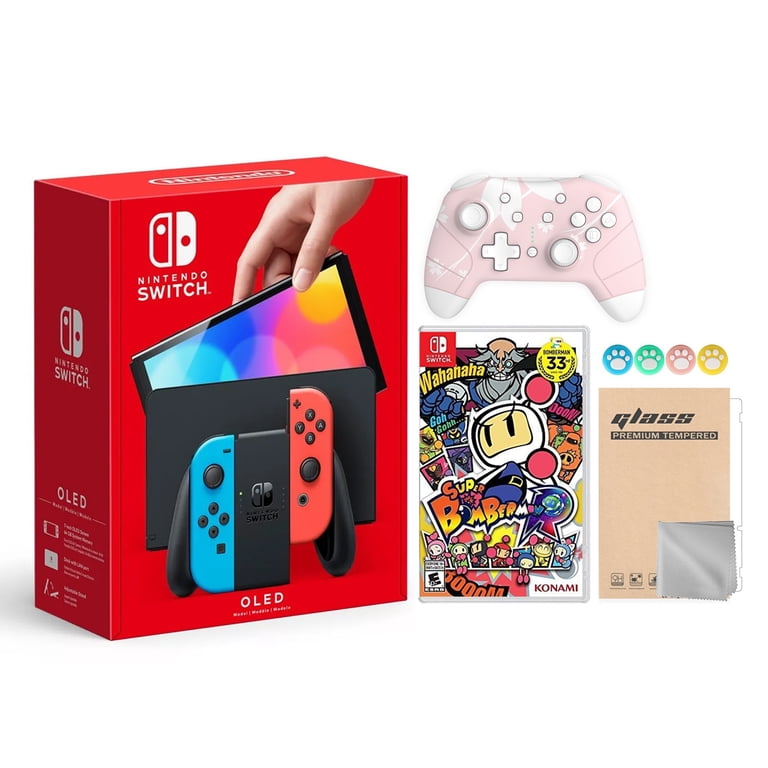 Nintendo Switch OLED Model Neon Red & Blue Joy Con 64GB Console HD