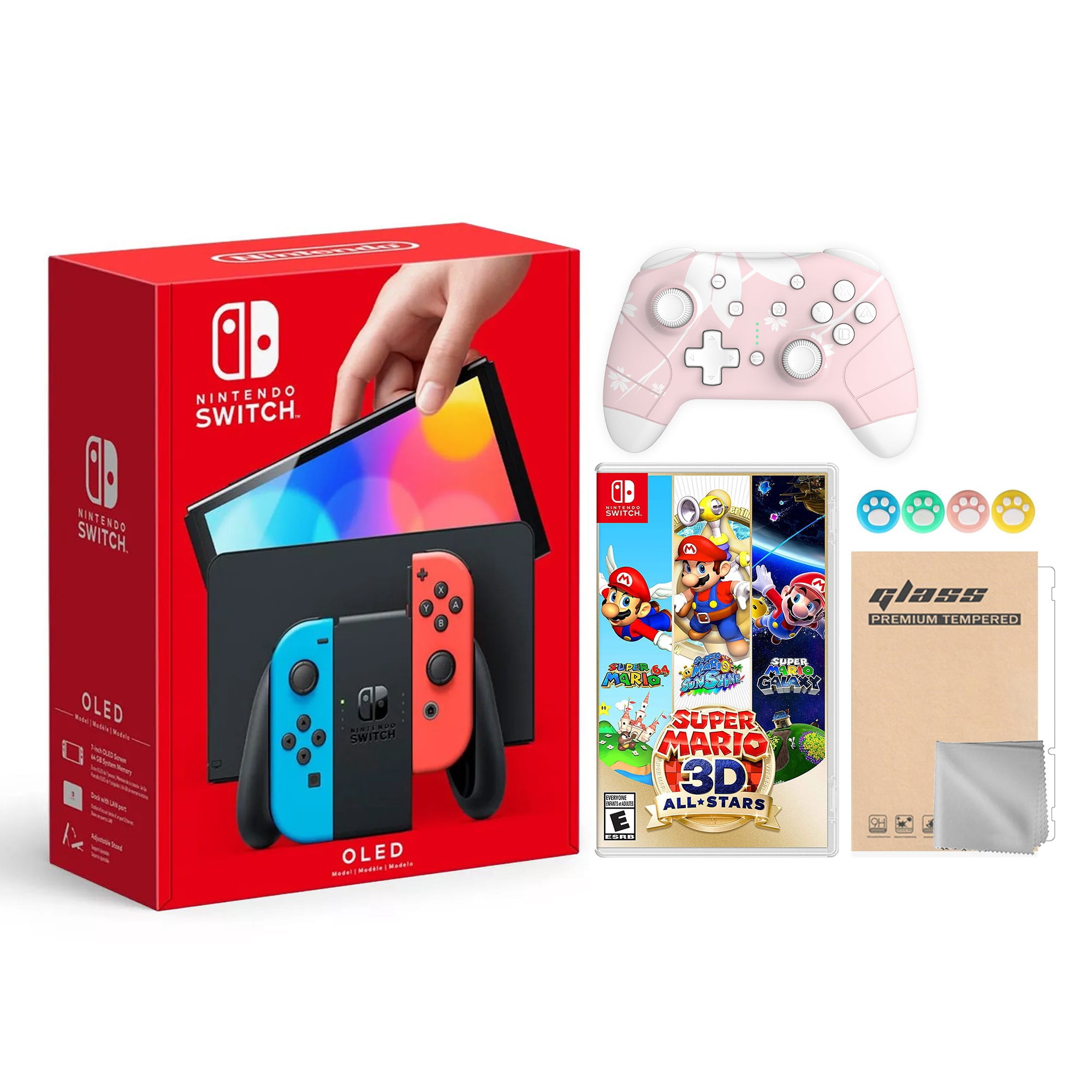 Switch Hd Nintendo Switch OLED Model Neon Red & Blue Joy Con 64GB Console HD ...