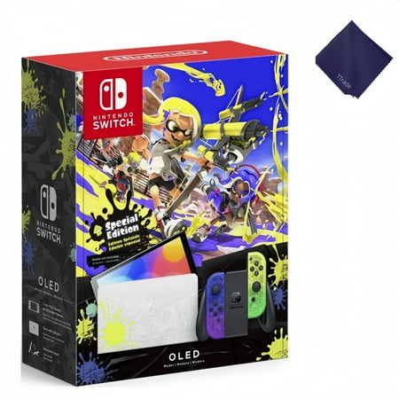 Nintendo Switch – OLED Model Splatoon 3 Special Edition w/ 7” OLED Screen, Splatoon-Themed Joy-Con & Dock, 64GB Storage, Enhanced Audio, Wide Stand, LAN Port – Limited Edition Bundle