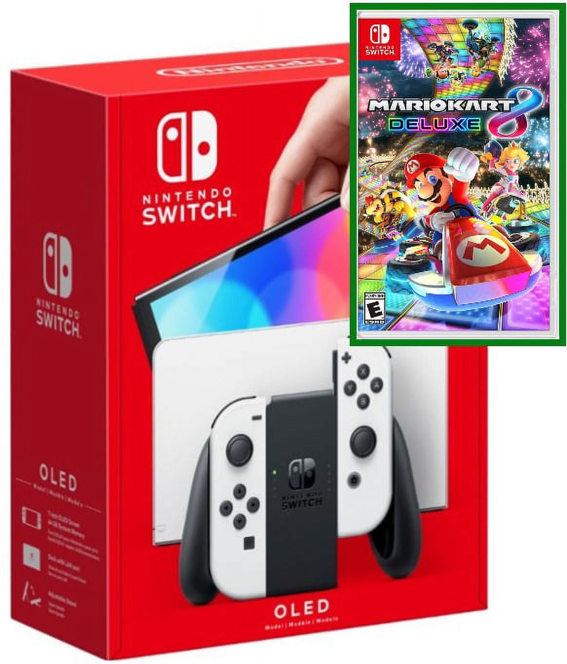 Nintendo Switch – OLED Model W/ White Joy-Con Console with Mario Kart 8  Deluxe Game - Limited Bundle - Import with US Plug 