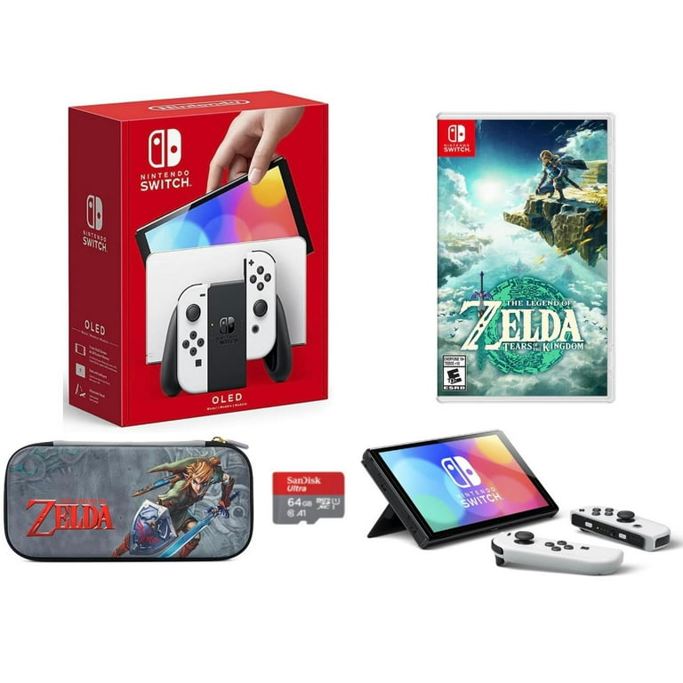 Nintendo Switch OLED, White Joy Con, 64GB, HD Screen