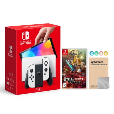 Nintendo Switch OLED Model with Hyrule Warriors: Age of Calamity, White