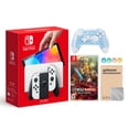 thumbnail image 1 of Nintendo Switch OLED Model White Joy Con 64GB Console Improved HD Screen & LAN-Port Dock with Hyrule Warriors: Age of Calamity And Mytrix Wireless Switch Pro Controller and Accessories, 1 of 10