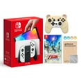 thumbnail image 1 of Nintendo Switch OLED Model White Joy Con 64GB Console Improved HD Screen & LAN-Port Dock with The Legend of Zelda: Skyward Sword HD And Mytrix Joystick Caps & Screen Protector, 1 of 8