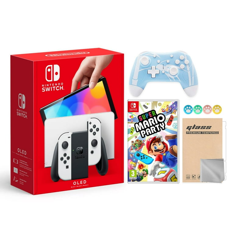 Nintendo Switch OLED, 64GB, White Joy Con, Super Mario Party