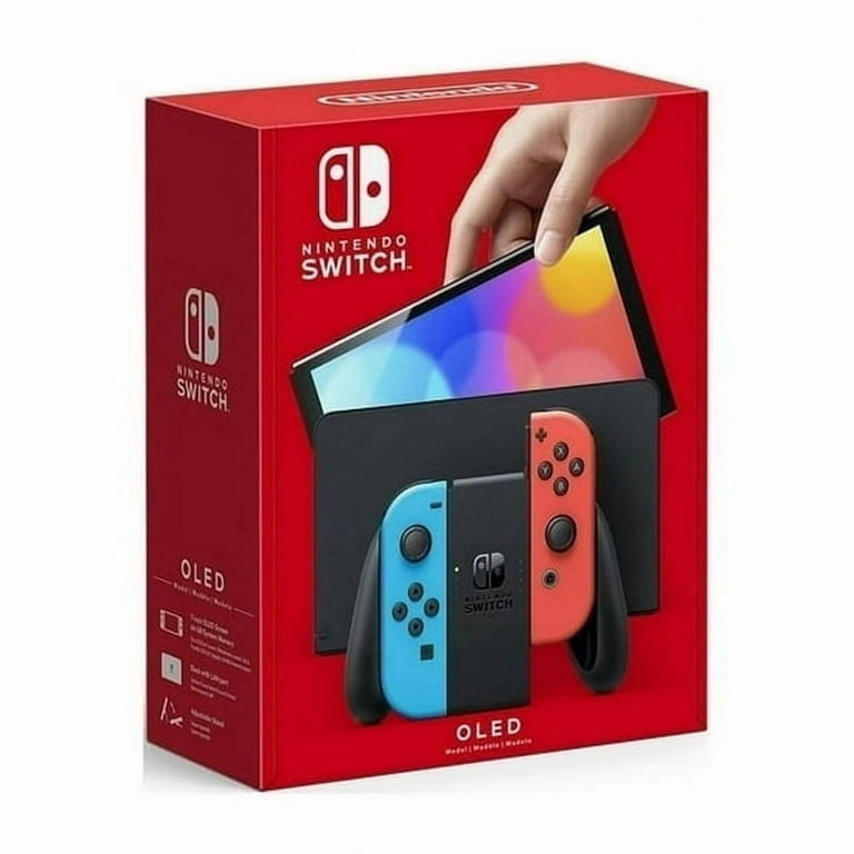 Restored Nintendo Switch OLED with Neon Red & Blue Joy-Con - US