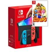 Nintendo Switch OLED Model w/ Neon Red & Neon Blue Joy-Con Console with Super Mario RPG Game - Limited Bundle - Import with US Plug NEW