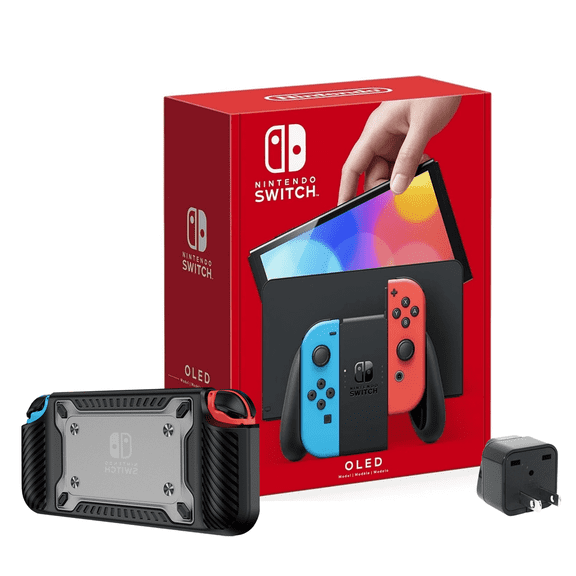 Nintendo Switch – OLED Model w/Neon Red & Neon Blue Joy-Con – International Edition