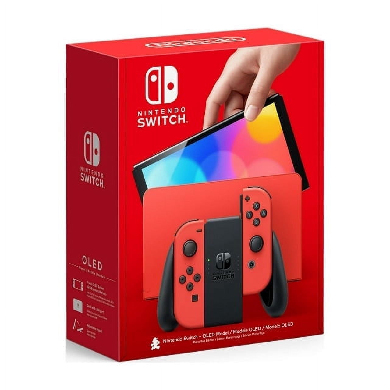 Nintendo Switch (OLED model) w/ Neon Red & Neon Blue Joy-Con 