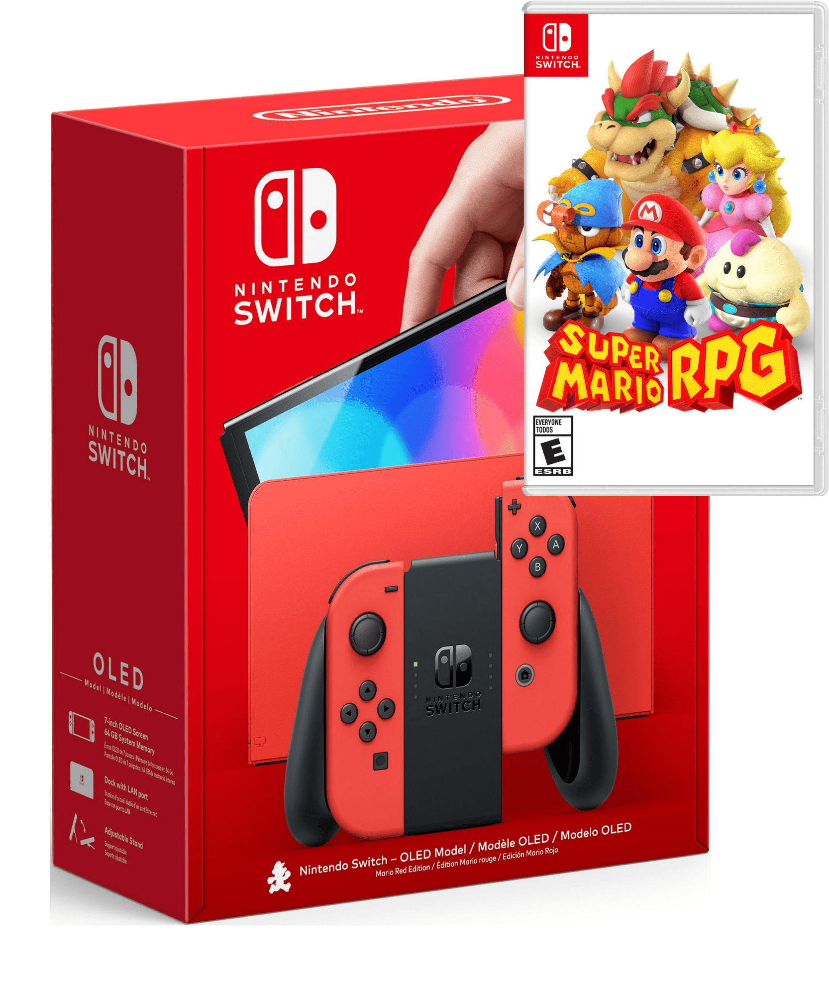 Nintendo Switch OLED Model w/ Red Edition with Super Mario RPG