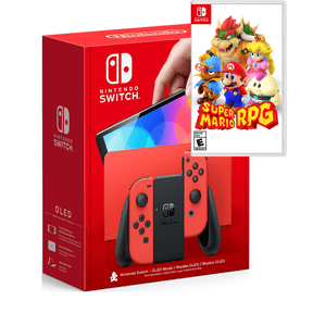 Nintendo Switch OLED Model w/ Red Edition with Super Mario RPG Game - Limited Bundle - Import with US Plug NEW