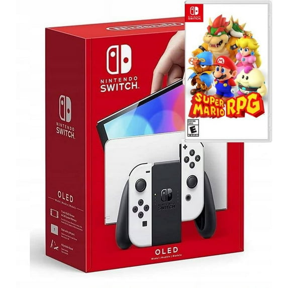 Nintendo Switch OLED Model w/ White Joy-Con Console with Super Mario RPG Game - Limited Bundle - Import with US Plug NEW