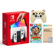 Nintendo Switch OLED Model with Donkey Kong Country Bundle, White/Black