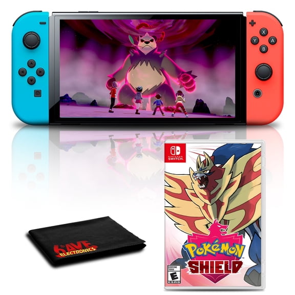 Nintendo Switch OLED Neon Blue/Red with Pokemon Shield Game
