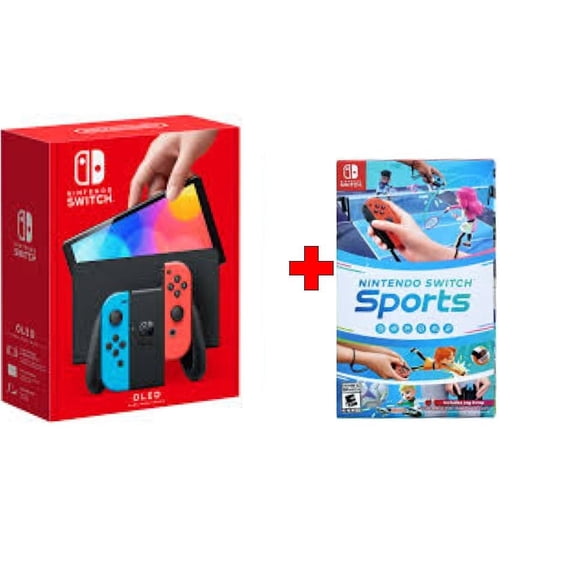 Nintendo Switch OLED Neon Console Bundle with Nintendo Switch Sports (International Version)