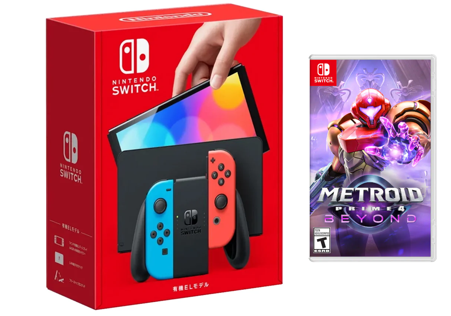 Nintendo Switch OLED Neon Console with Metroid Prime 4 Game Bundle ...