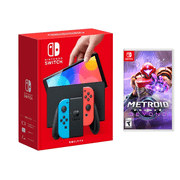 Nintendo Switch OLED Neon Console with Metroid Prime 4 Game Bundle Region Free