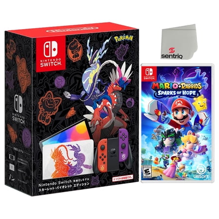 Nintendo Switch OLED Pokémon Scarlet & Violet Edition 64 GB with US Plug, Red & Purple