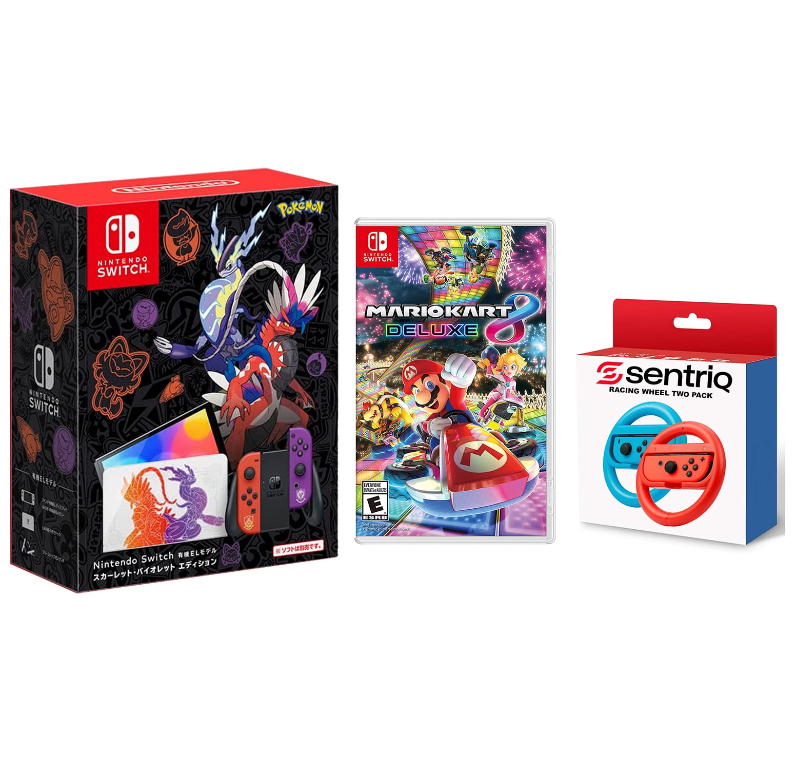 Nintendo Switch OLED White, Mario Kart 8, Sentriq Wheel - Japan Import, US Plug - Walmart.com Nintendo Switch OLED White, Mario Kart 8, Sentriq Wheel - Japan Import, US Plug - Walmart.com
