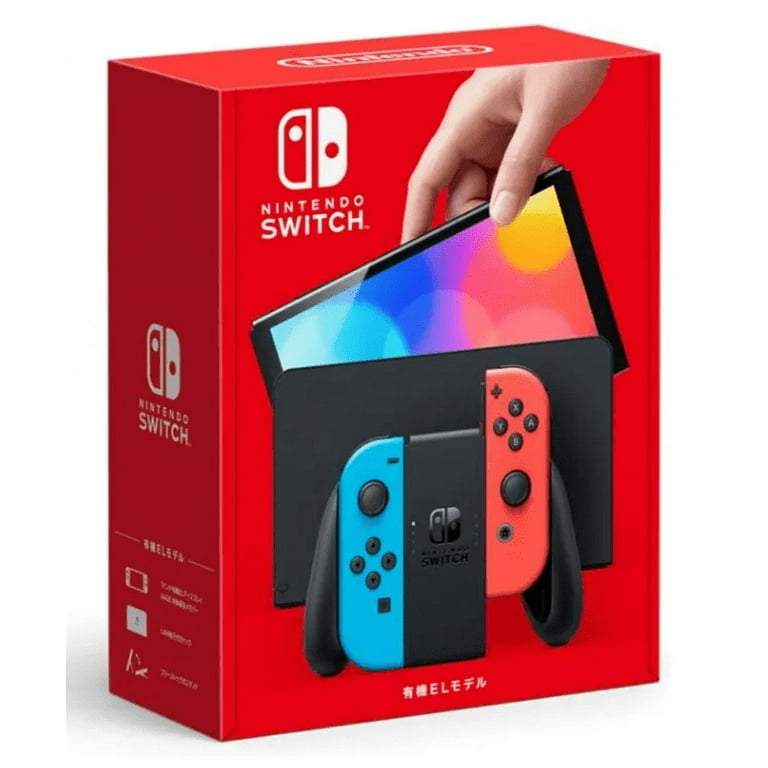 Nintendo Switch OLED (Sw Oled) Model w/ Neon Red & Neon Blue Joy