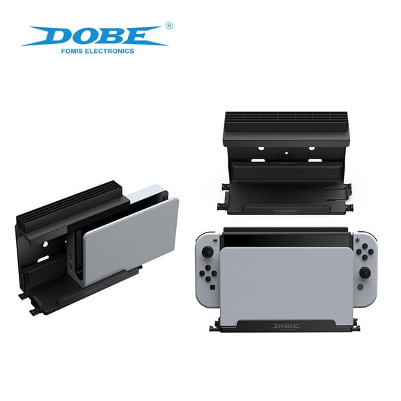 Nintendo Switch/OLED Wall Mount Storage Kit - Console Wall Bracket with Game Card Holder, Space-Saving Organizer for Switch Accessories, No-Drill Installation