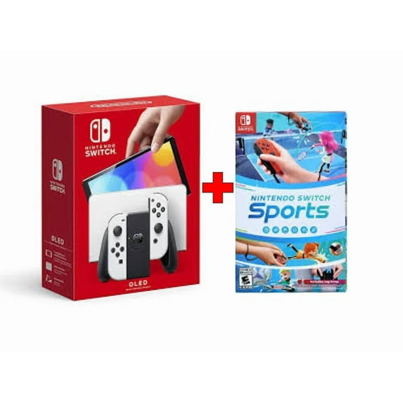 Nintendo Switch OLED White Console Bundle with Nintendo Switch Sports (International Version)