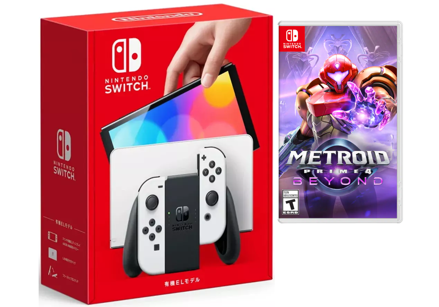 Nintendo Switch OLED White Console with Metroid Prime 4 Game Bundle ...