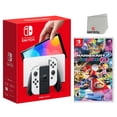 thumbnail image 1 of Nintendo Switch OLED White Edition + Mario Kart 8 Deluxe + Sentriq Screen Cleaning Cloth Bundle - Japan Import with US Plug, 1 of 5
