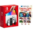 thumbnail image 1 of Nintendo Switch OLED White Edition with MightySkins Custom Console and Controller Skin Voucher - Japan Import with US Plug, 1 of 7