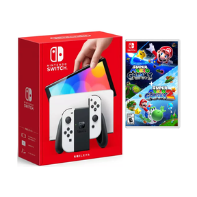 Nintendo Switch OLED White Gaming Console with Super Mario Galaxy 2 Bundle (Region Free)