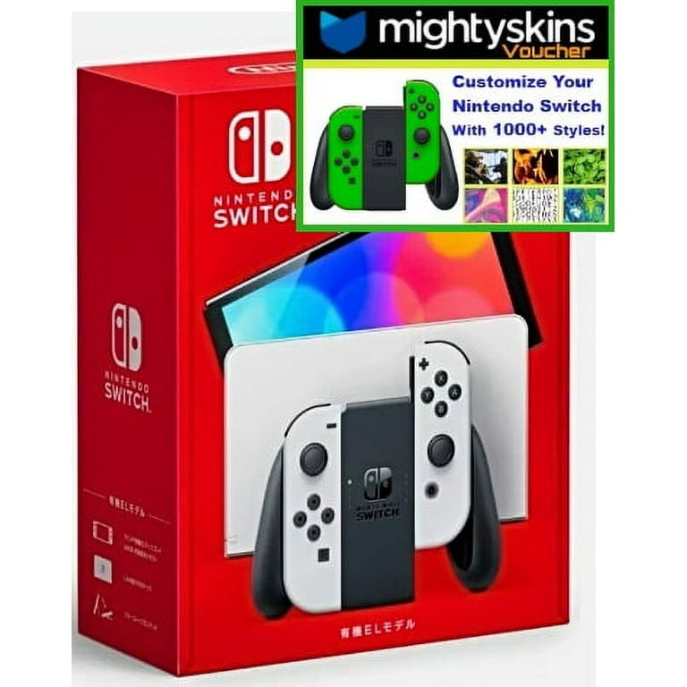 Nintendo Switch OLED White Joy-Con with Mightyskins Custom Console