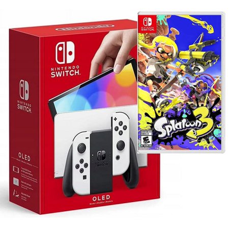 Nintendo Switch OLED White + Splatoon 3 Game Bundle