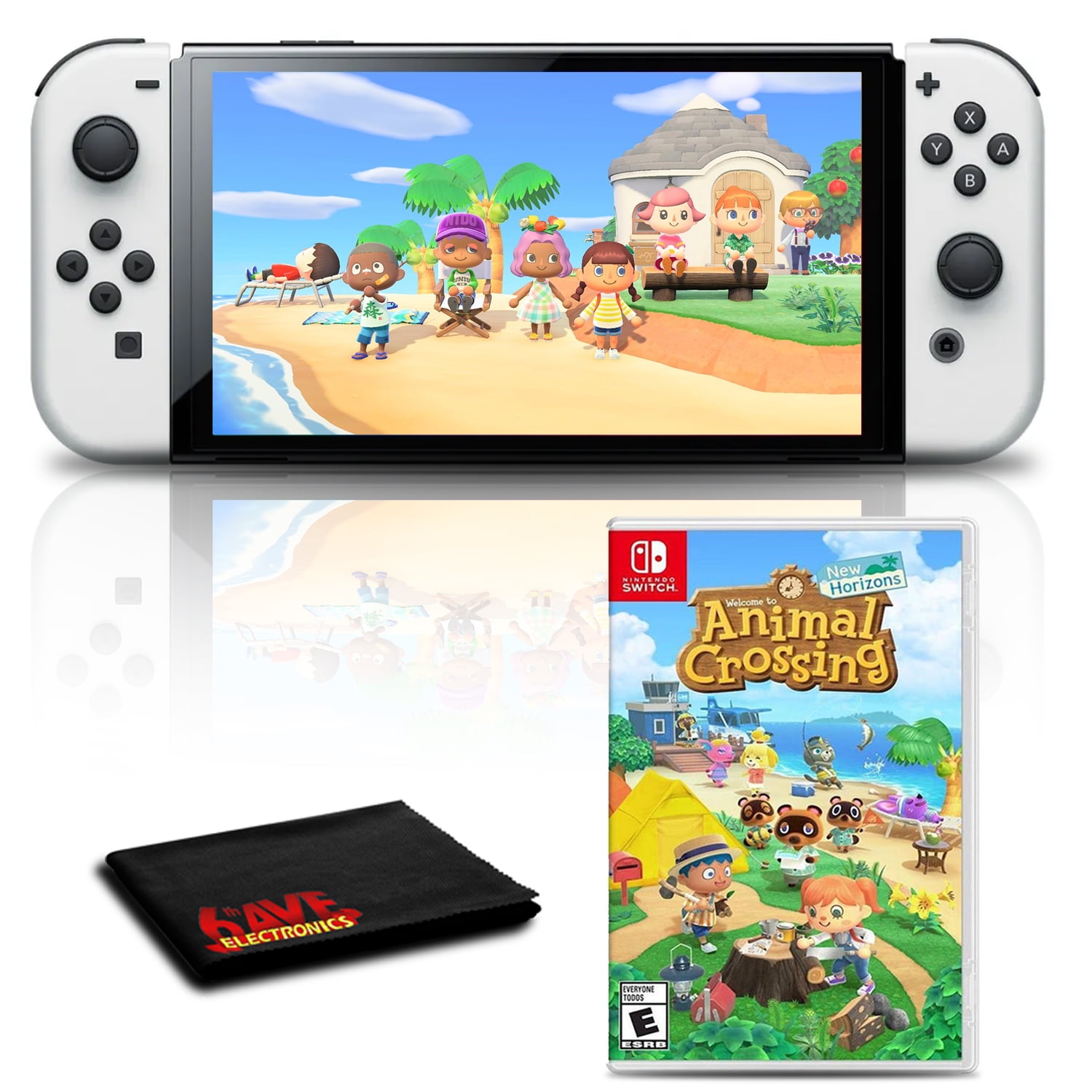 Nintendo Switch OLED White with Animal Crossing New Horizons Game