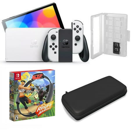 Nintendo Switch OLED in White with Ring Fit and Accessories