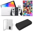 thumbnail image 1 of Nintendo Switch OLED in White with Super Mario Kart 8 and Accessories, 1 of 1
