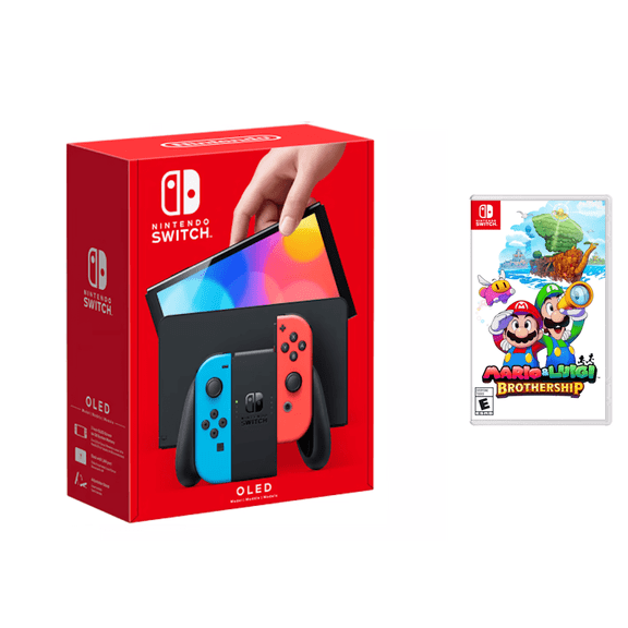 Nintendo Switch OLED Red & Blue with Mario & Luigi Brothership Bundle (JP Spec)