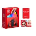 thumbnail image 1 of Nintendo Switch OLED with Mario Red Joy-Con (International Edition) Bundle with 3 Month Nintendo Switch Online Membership & 25 GC, 1 of 5