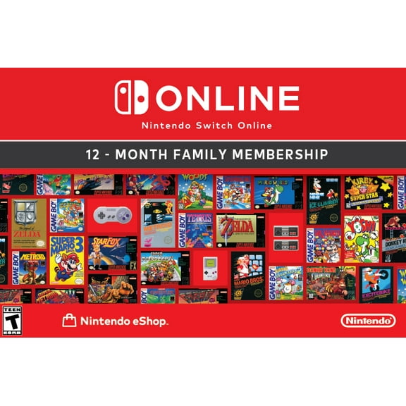 Nintendo Switch Online 12 Month Family Membership eGift Card [Digital]