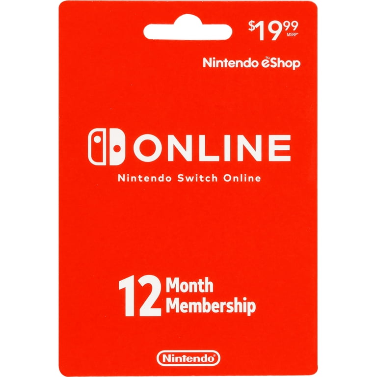 Nintendo Switch Online 12 Month Individual Membership Gift Card