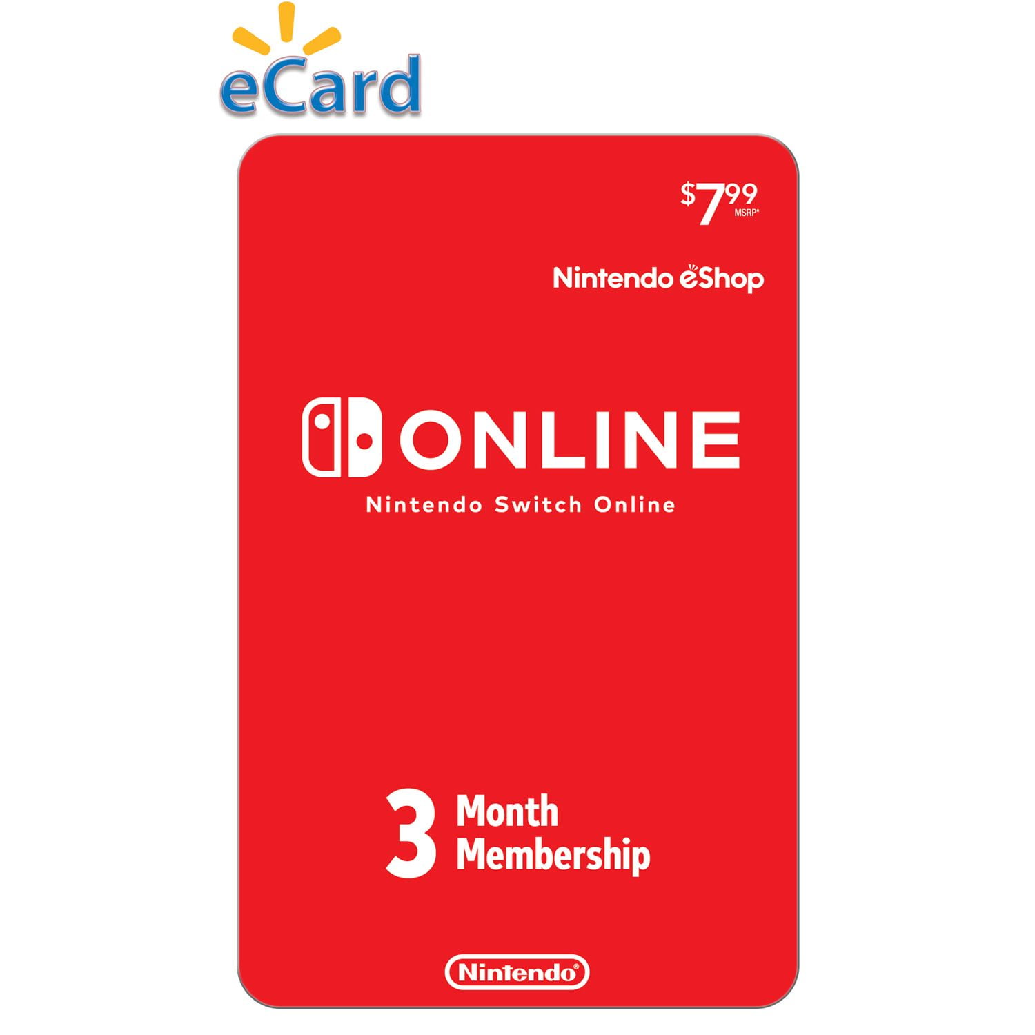 Nintendo Switch Online 3 Month Individual Membership eGift Card Digital