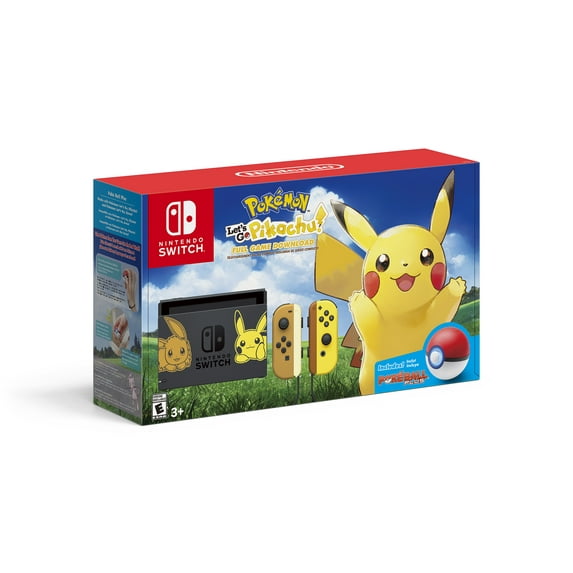 Nintendo Switch Pikachu Edition Bundle, Gray/Yellow, HACSKFALF