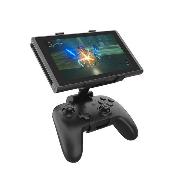 Nintendo Switch Pro Controller Clip Mount - 2-in-1 Console Holder & Controller Stand for Switch/OLED, Adjustable Angle, Anti-Slip Design, Space-Saving | Switch Accessories