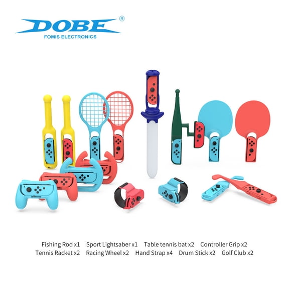 Nintendo Switch Sports 18-in-1 Motion Accessory Bundle - All-in-One Gaming Kit for Switch/Switch OLED, Compatible with Mario Golf, Tennis, Bowling & Fitness Games