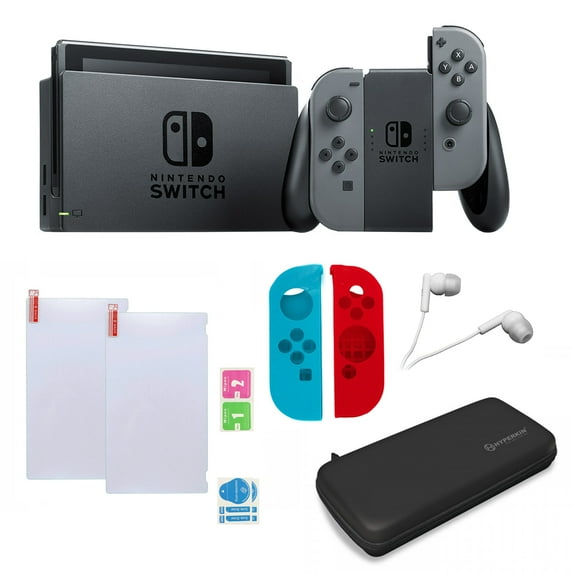 Nintendo Switch in Gray with Sleeves and Accessories Bundle