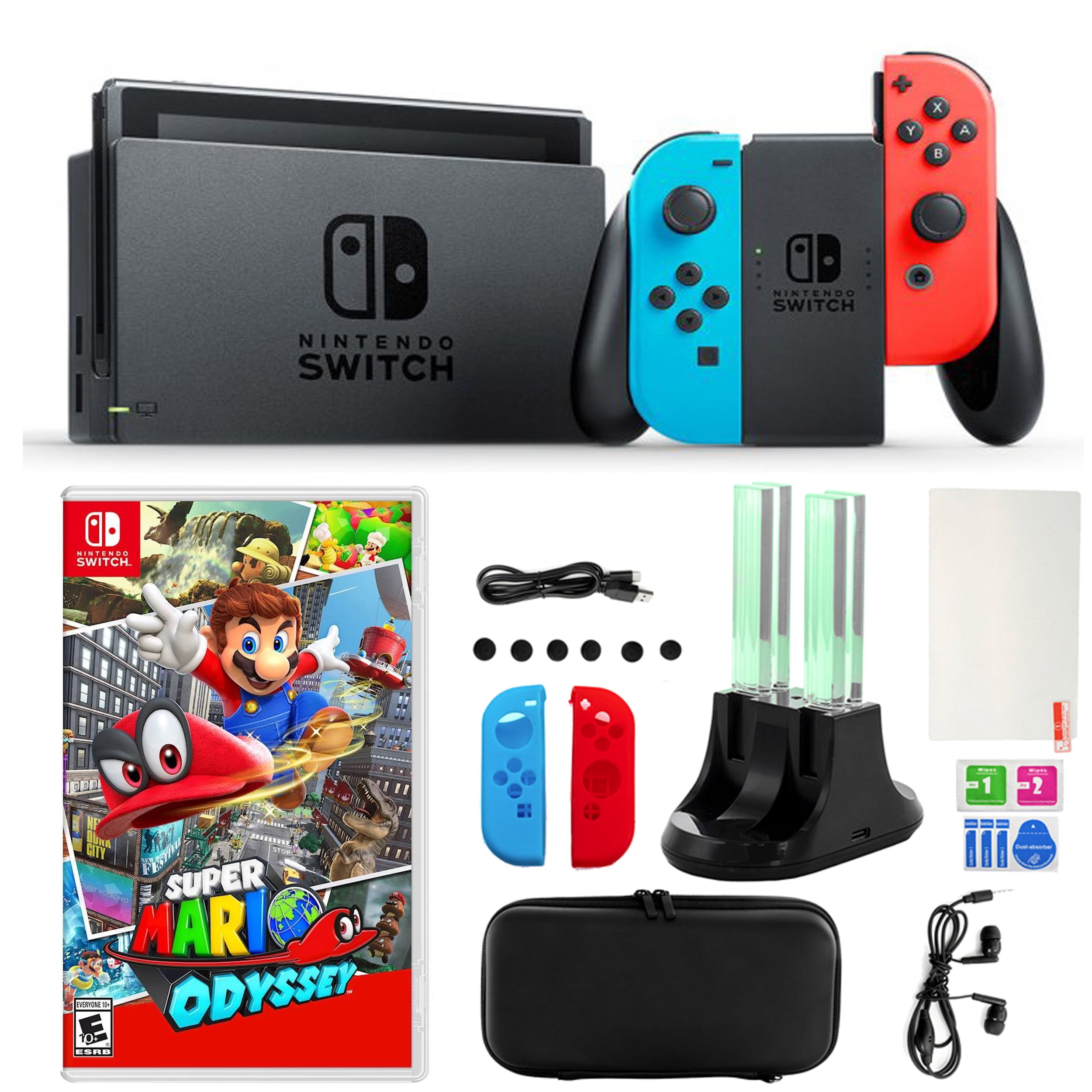 Console nintendo switch néon + super mario party + boitier de rangement pour  jeux et pour carte sd BUNNEONSMPBOIT - Conforama