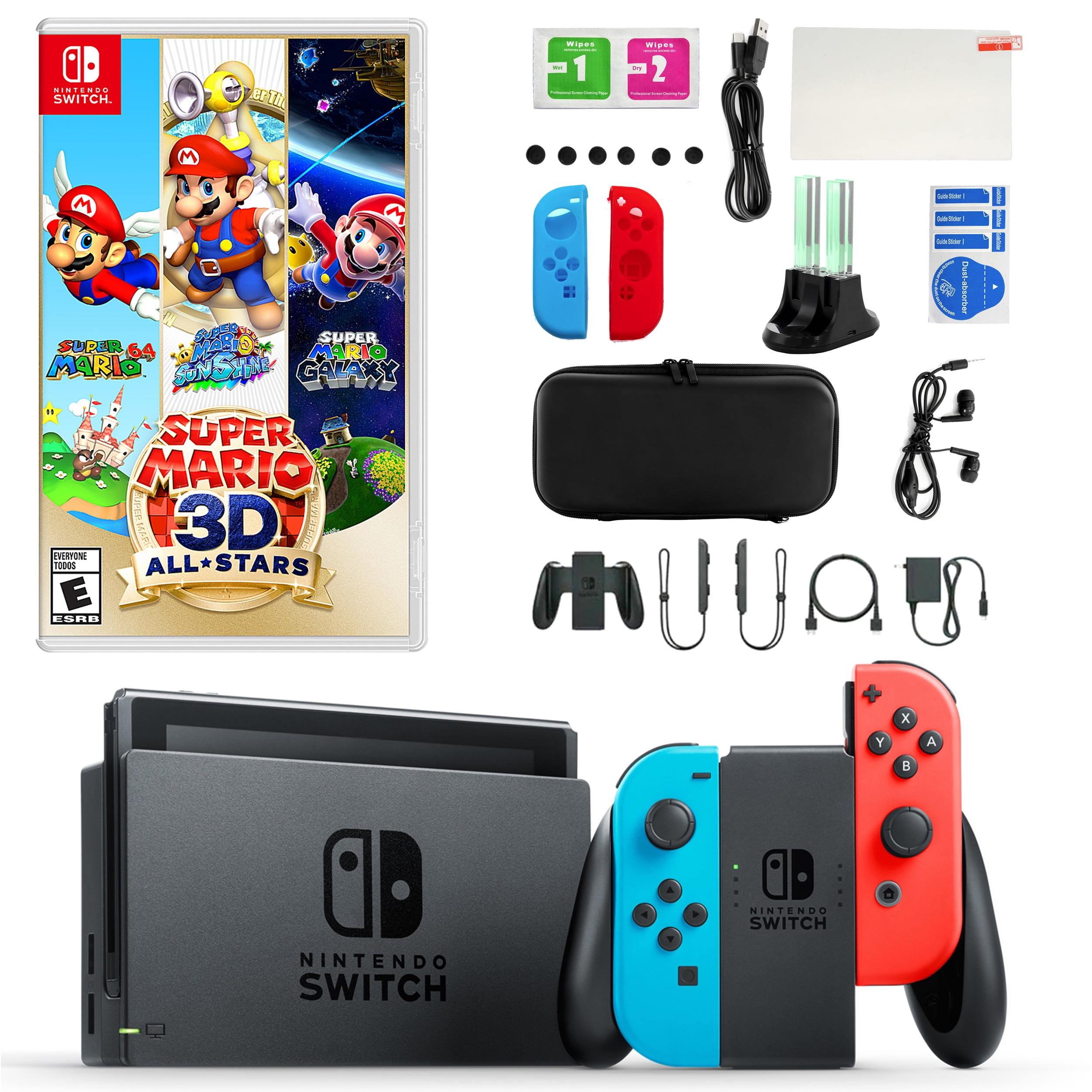 Nintendo Switch in Neon with Mario Kart and Accessories 975115638M