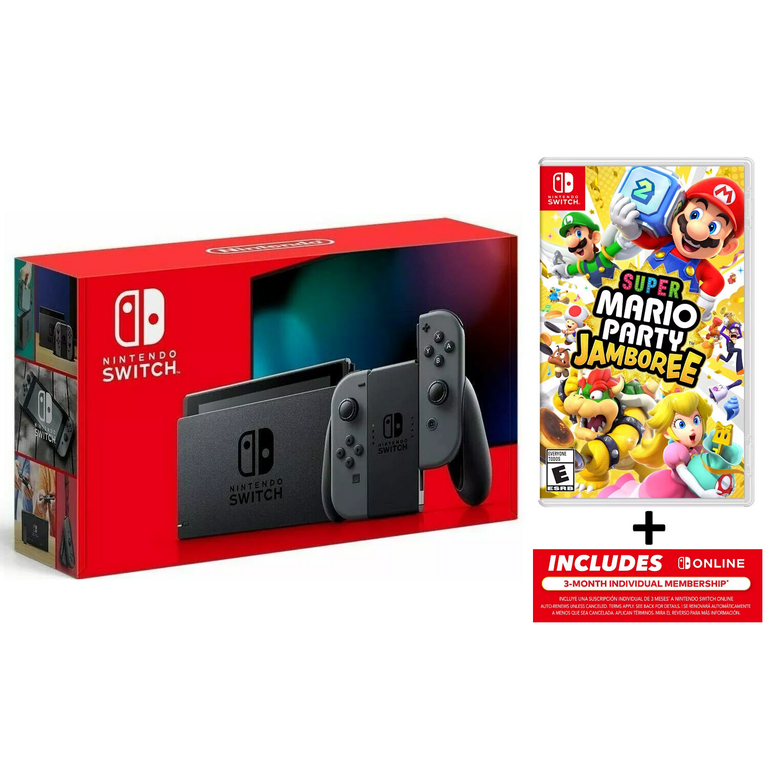 Nintendo Switch v2 Grey Bundle w/ Super Mario Party Jamboree Nintendo Switch v2 Grey Bundle w/ Super Mario Party Jamboree