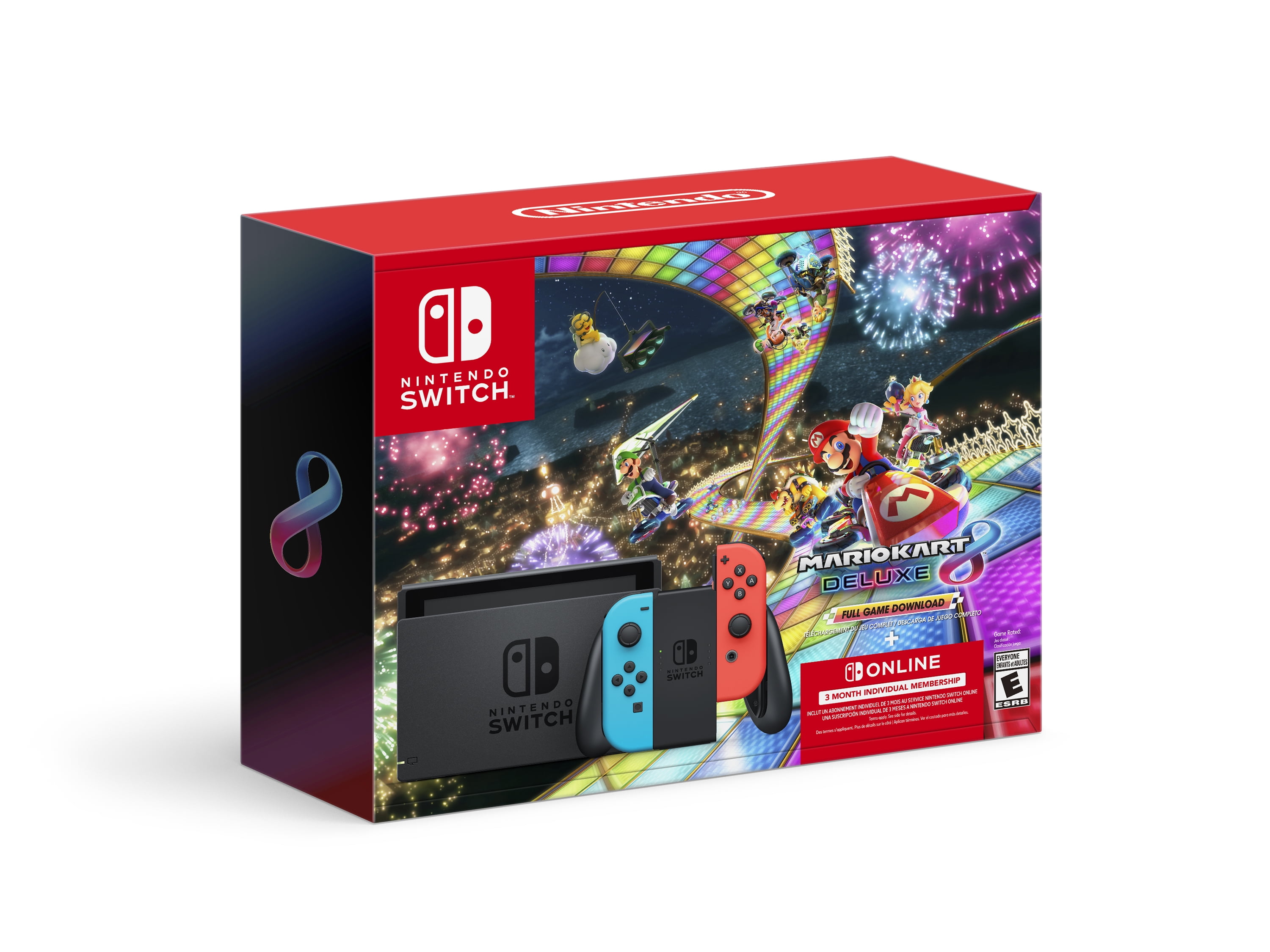 Nintendo Switch™ w/ Neon Blue & Neon Red Joy-Con™ + Mario Kart™ Deluxe (Full Game Download) + 3 Month Nintendo Switch Individual Membership - Walmart.com