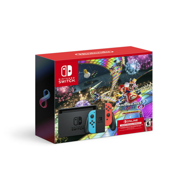 semafor Vandre Spole tilbage Nintendo Switch™ w/ Neon Blue & Neon Red Joy-Con™ + Mario Kart™ 8 Deluxe  (Full Game Download) + 3 Month Nintendo Switch Online Individual Membership  - Walmart.com