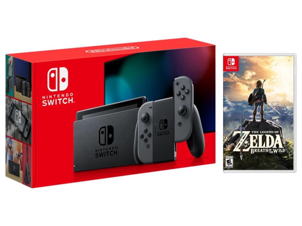 Nintendo Switch with Gray Joy-Cons (International Edition) Bundle with The Legend of Zelda: Breath of the Wild